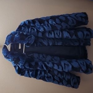 Girls Blue Dreamy Night' Faux Fur Coat